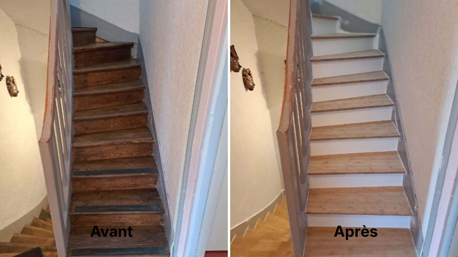 habillage escalier en bambou près de Nantes