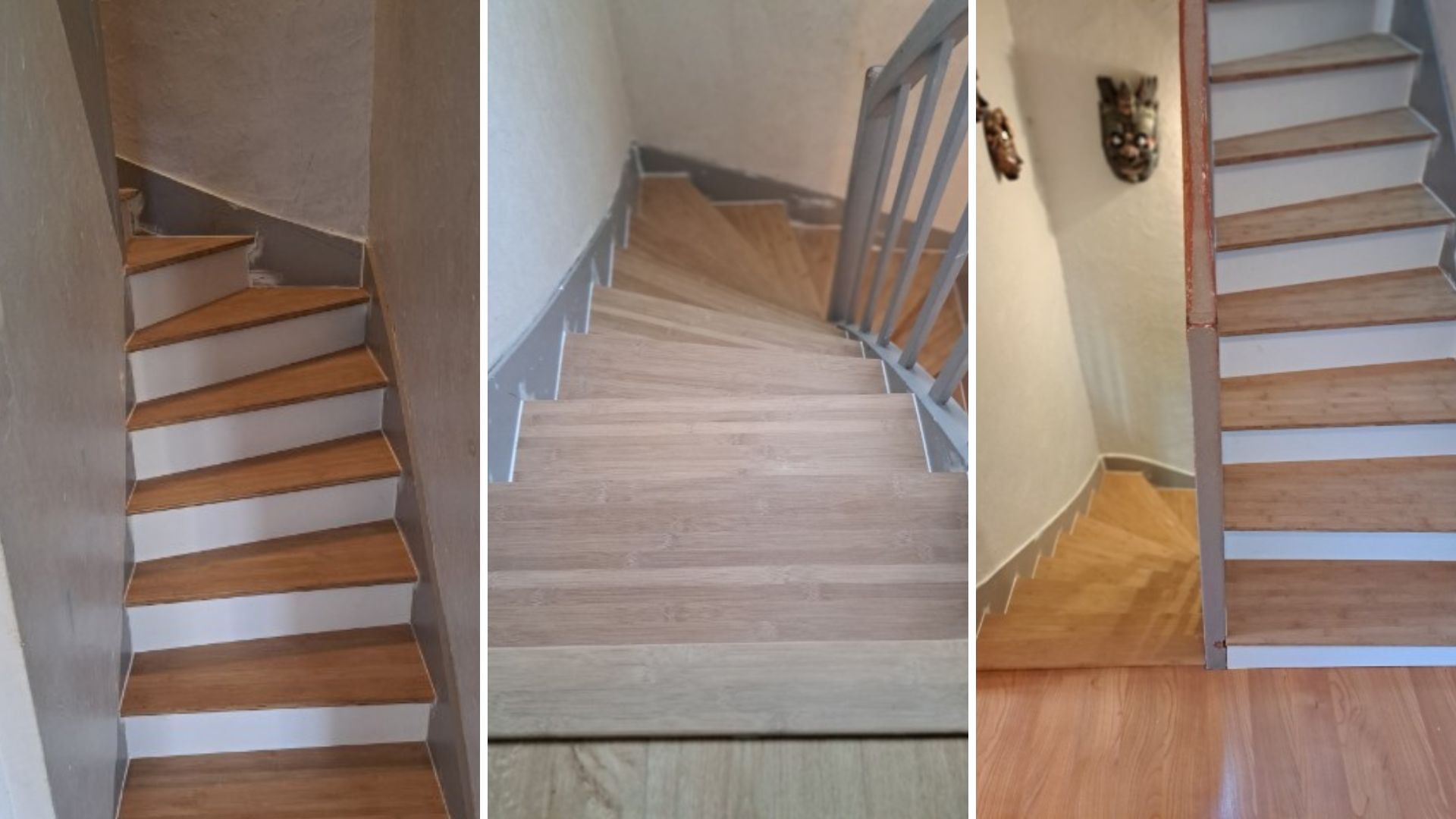 rénovation d'escaliers en fibres de bambous
